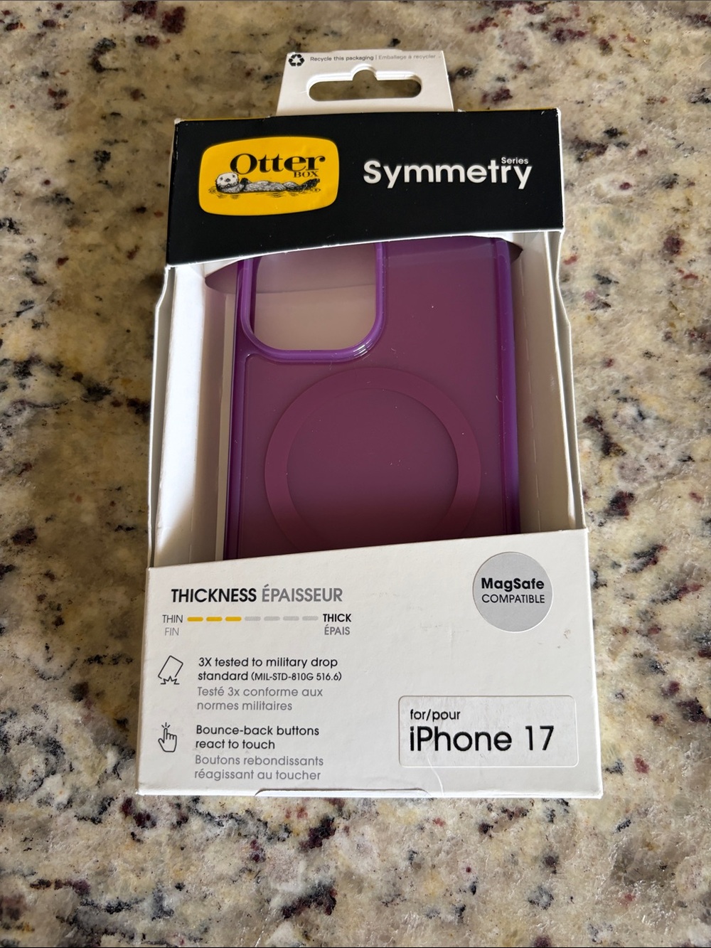 Otterbox Symmetry iPhone 17 MagSafe case-purple mystery clear